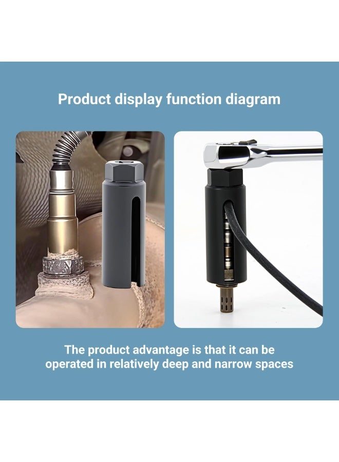Oxygen Sensor Socket with Side Wire Cutout 3/8ââ‚¬Â Inch Drive x 7/8ââ‚¬Â (22mm) fits All Vehicle O2 Removal and Installation Offset Oxygen Sensor Socket - Image 3